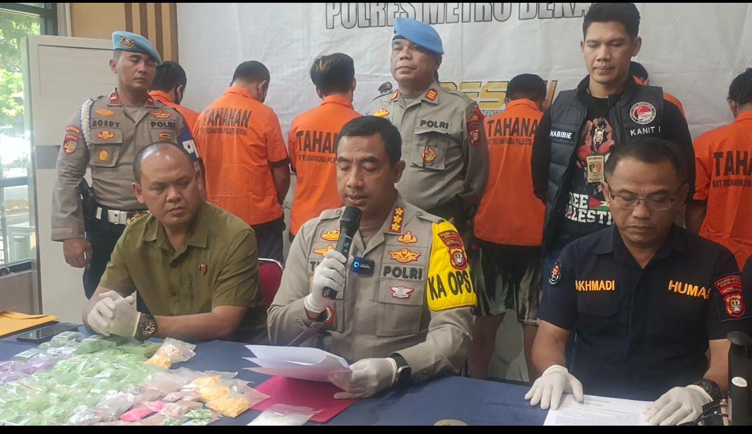 Press Release Ungkap Kasus Narkotika Polres Metro Bekasi, Kapolres : -+ 36.152 Jiwa Berhasil Diselamatkan