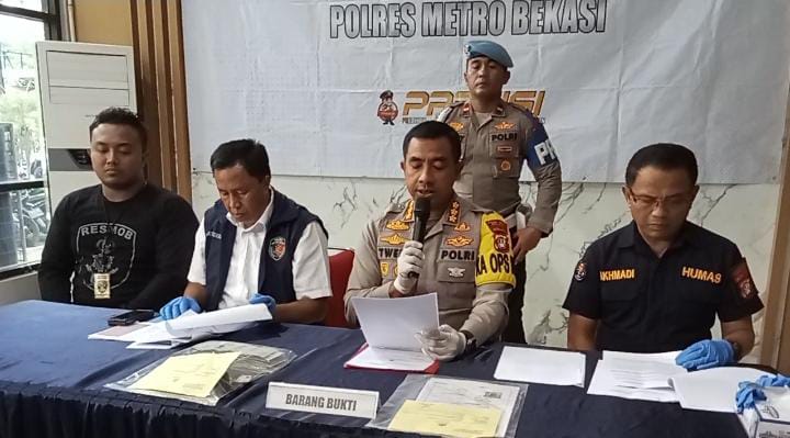 Polres Metro Bekasi Ungkap Kasus Tindak Pidana Kejahatan Jaminan Fidusia dan Penggelapan