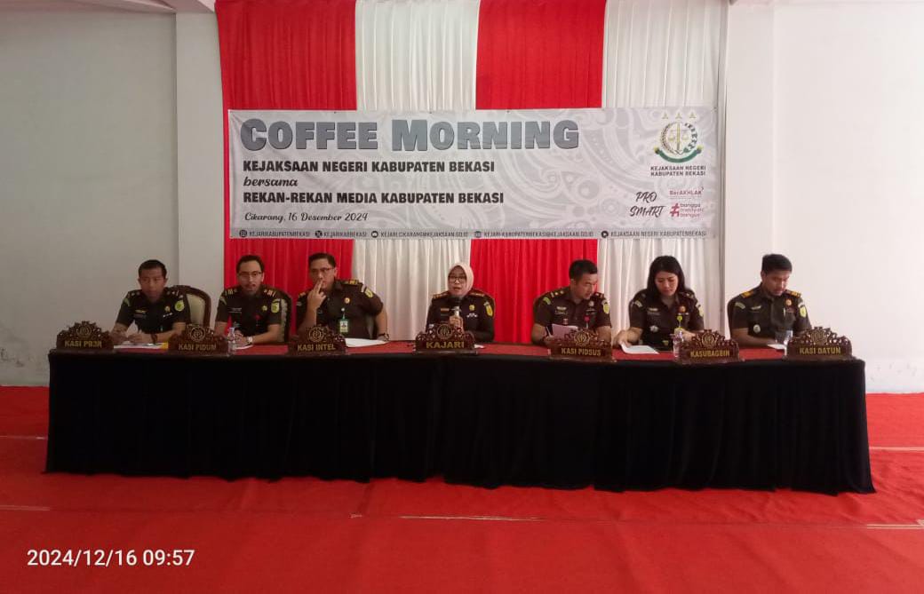 Kejaksaan Negeri Kabupaten Bekasi Adakan Coffee Morning Bersama Media dan Sampaikan Capaian Kinerja