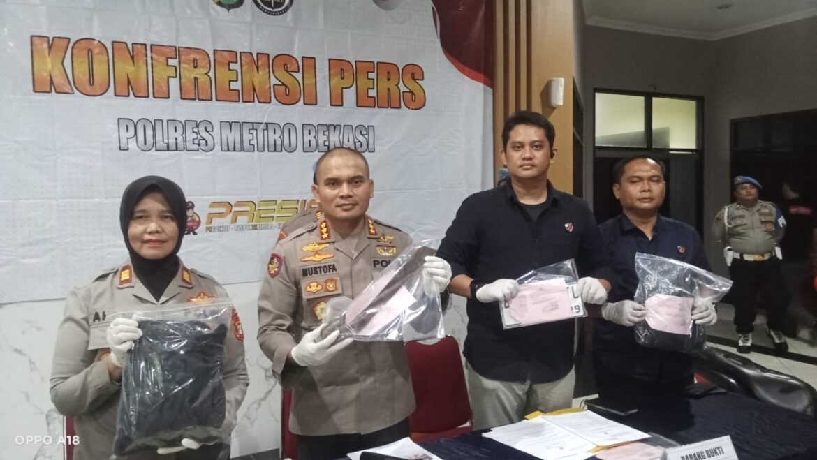 Kapolres Metro Bekasi Pimpin Press Rilis Pengungkapan Kasus Pencurian dengan Kekerasan di Kecamatan Setu